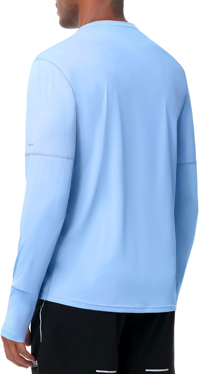MIER Long Sleeve T Shirts for Men Quick Dry UPF 50+ UV Sun Protection Tee Shirt for Athletic Running Workout Gym Fishing