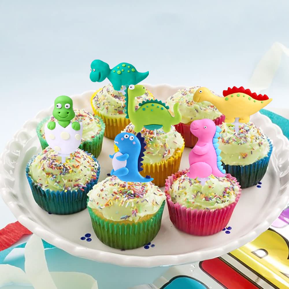 30 Stück Dinosaurier Kuchendekorationen Set – Mit Happy Birthday Topper, Blättern & Dino-Figuren – Für Kindergeburtstag