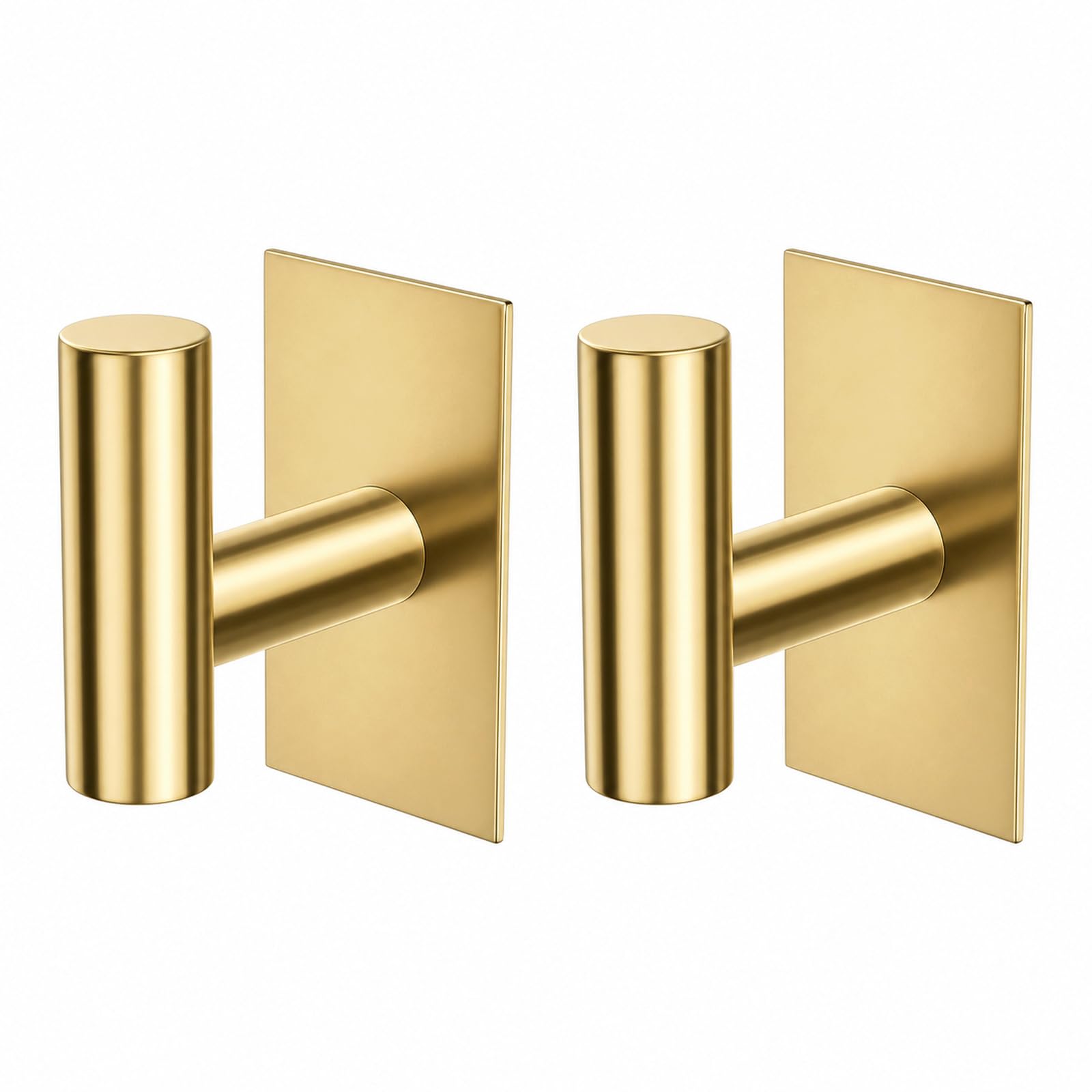 WUIVIUT Self Adhesive Hooks, Towel Hanging for Wall, Heavy Duty Sticky Holder Towel Hooks for Hanging Coat Robe Clothes (Gold, 2 Pack) — image 1