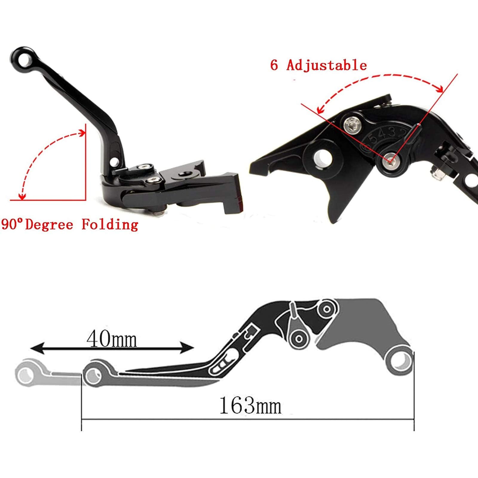 MZ-STORE Moto CNC Aluminium Réglable Pliable Leviers d'embrayage de Frein pour Vulcan S 2015-2020-Vert+Noir+Vert+Noir