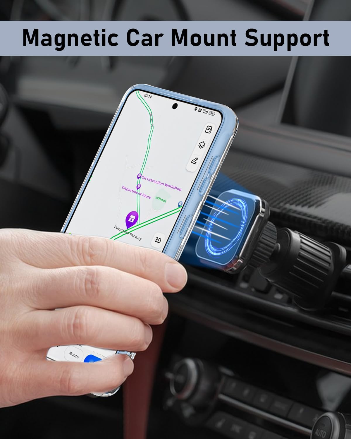 WINTONG for Galaxy S21 Case with Metal Stand, for Samsung S21 Case Clear with Double Ring Holder Finger Kickstand [Foldable & Adjustable] Shockproof Protective Cover - Transparent - Image 6