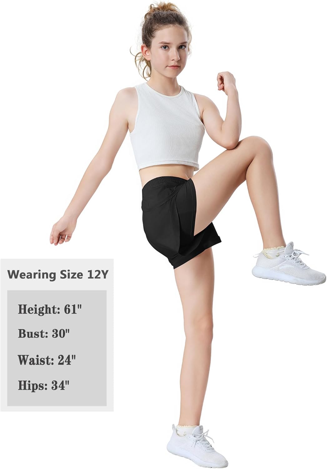 EXARUS Girls Athletic Shorts Sport Workout Track Cheer Youth Running Gym Active 2 in 1 Dolphin for Kids Tween 6-14Y - Image 6