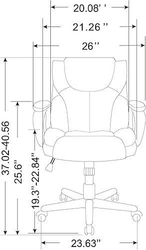 Miniatura 3 de Brenton Studio® Mayhart - Silla de vinilo con respaldo medio, color negro