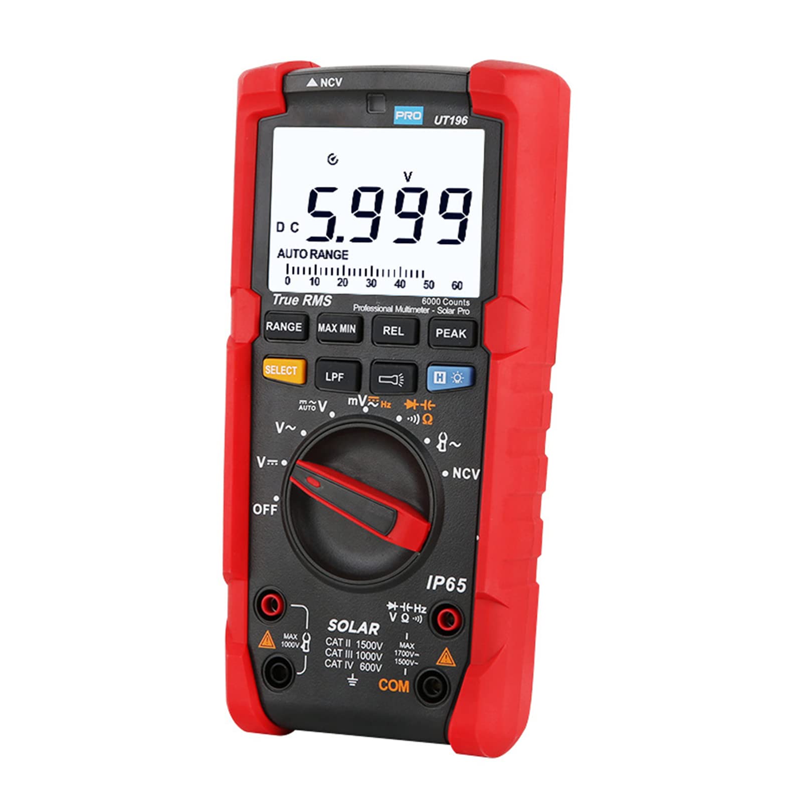 DEWIN Multimetro Digitale,Multimetro Digitale Fotovoltaico Tester Digitale Tester Elettricista Professionale Vero RMS 1500 V AC DC Tester di frequenza di Resistenza alla Tensione