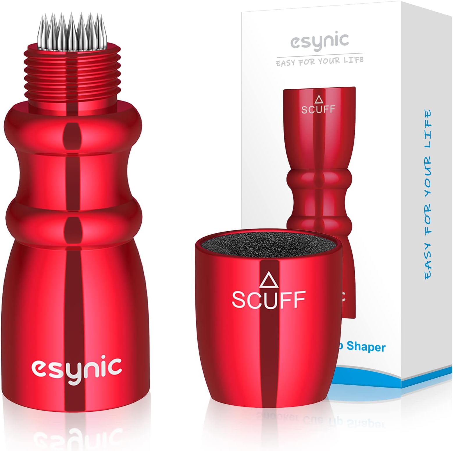 eSynic Professional Pool Cue Tips Shaper 3 in 1 Cue Tips Shaper Tool Billiard Cue Tips Shaper Set Stainless Steel Cue Shapers Billiard Pool Cue Accessories Tool Gifts-Shaper, Scuffer, Aerator