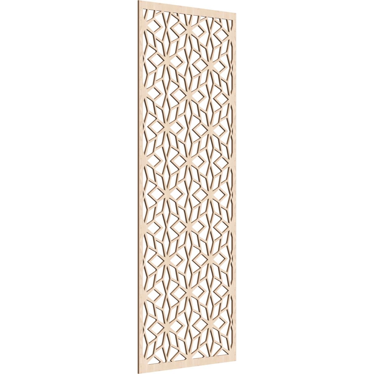 27 3/8"W x 69 3/8"H x 1/4"T Lake Decorative Fretwork Wood Wall Panels, Red Oak