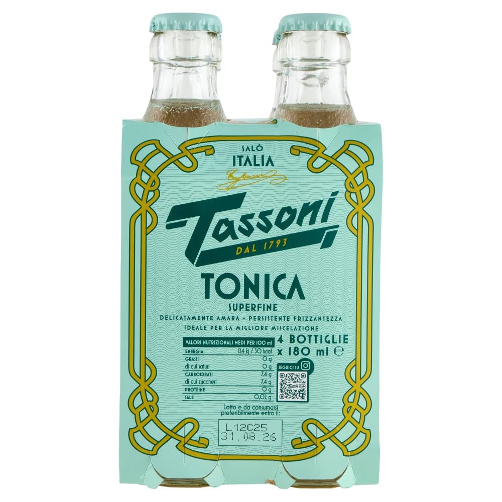 Tassoni Tonica Superfine Tonic Superfine Tonic Water - Botella de cristal (24 x 18 cl)
