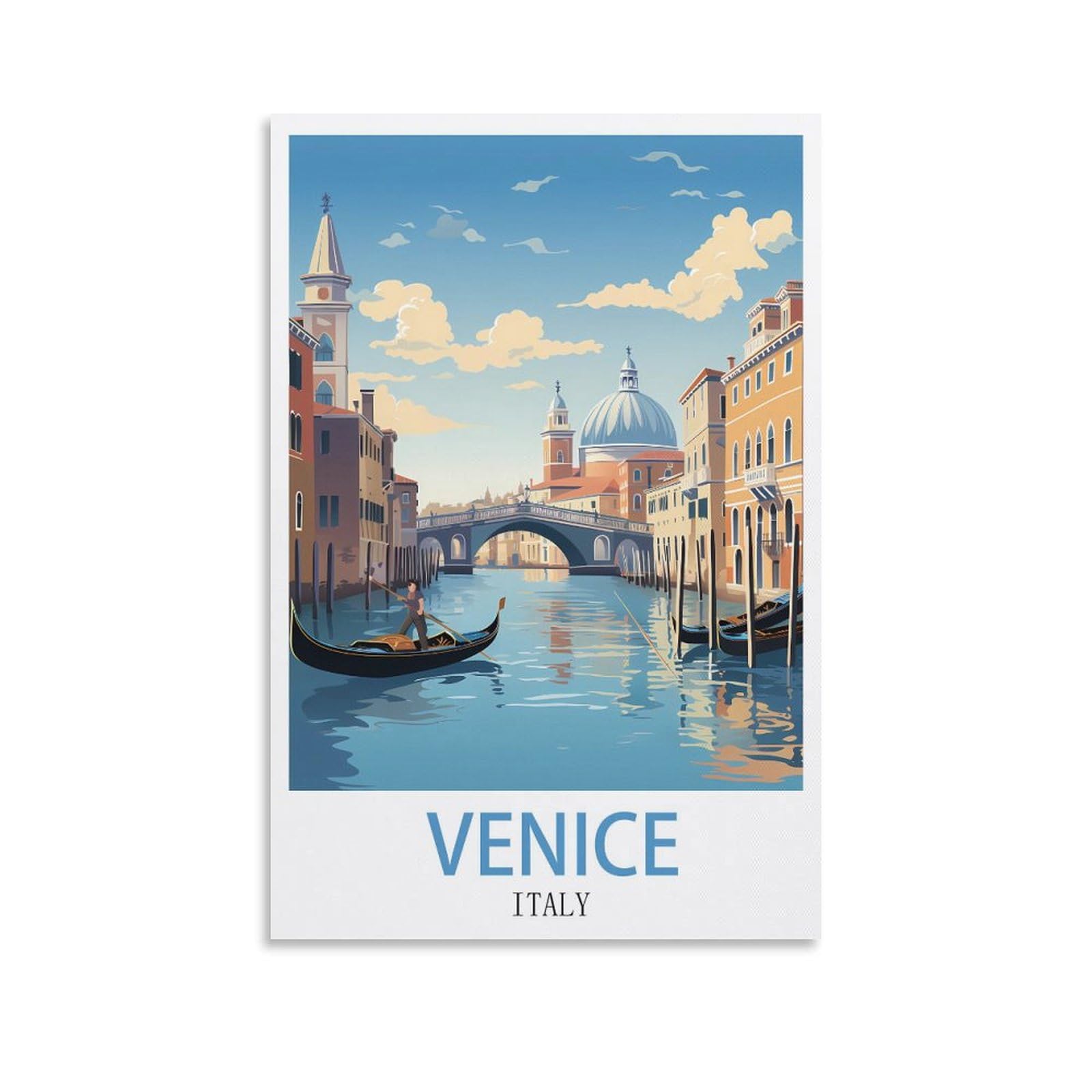 Funny Metal Sign Vintage Tin Sign Venice Italy Inspirational Gifts for Women Men, Retro Metal Poster Wall Decor 15x30cm