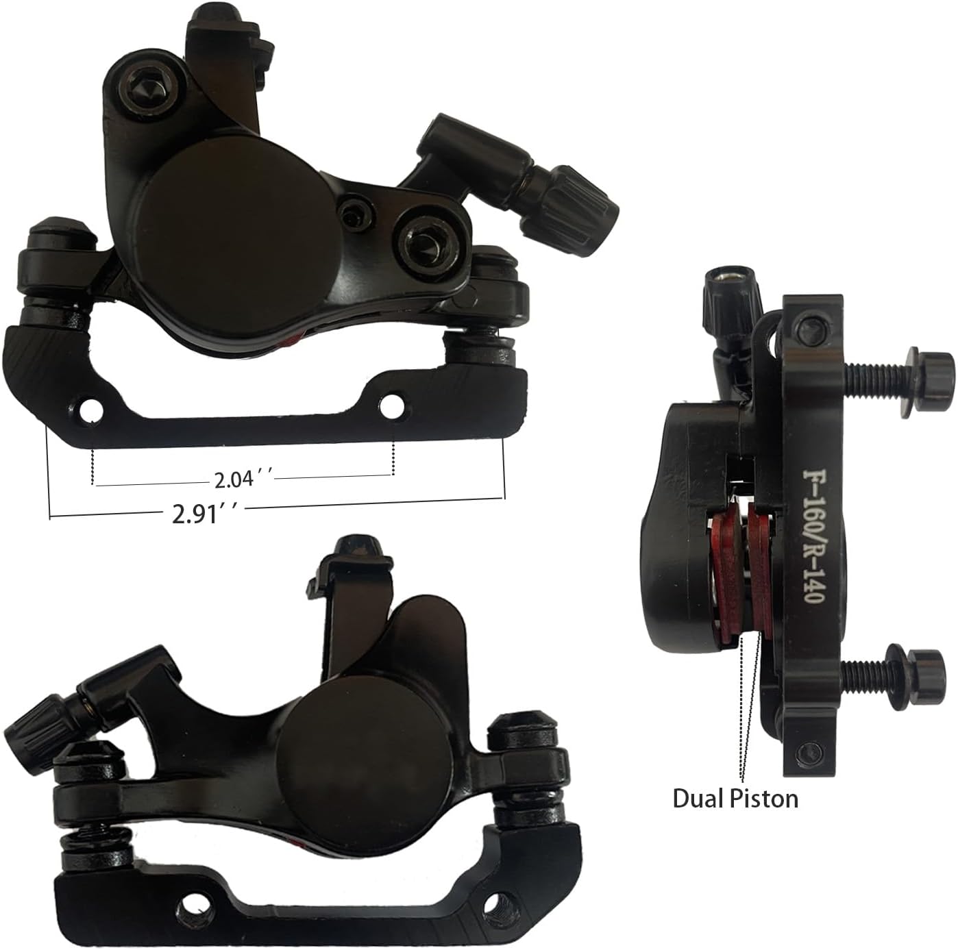 Dual Piston Bike Disc Brake,Universal Bicycle Disc Brake Dual Caliper Compatible Road Bicycle,Mountain and MTB (Front)