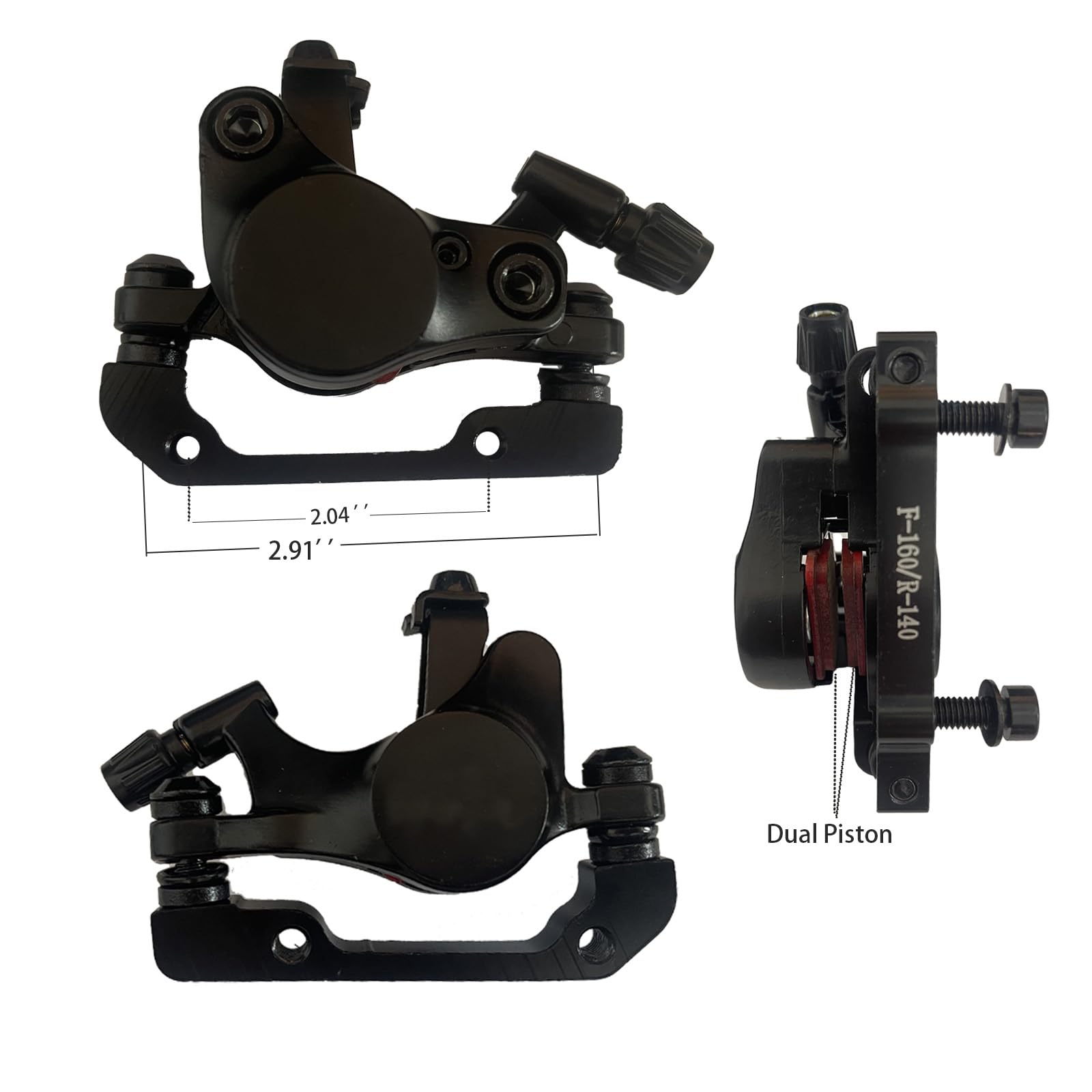 Dual Piston Bike Disc Brake,Universal Bicycle Disc Brake Dual Caliper Compatible Road Bicycle,Mountain and MTB (Front)