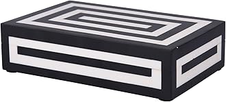 Handicrafts Home Handmade Concentric Collection Decorative Jewelry Box Organizer – Keepsakes, Trinkets, and Home Decor – Antique Coffee Table Storage, Wedding Memory Box, Farmhouse Style Decor, 8x5x2