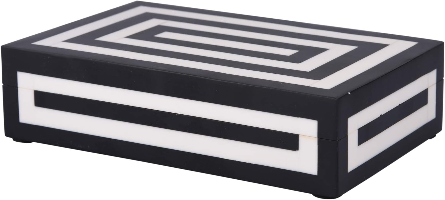 Handicrafts Home Handmade Concentric Collection Decorative Jewelry Box Organizer – Keepsakes, Trinkets, and Home Decor – Antique Coffee Table Storage, Wedding Memory Box, Farmhouse Style Decor, 8x5x2