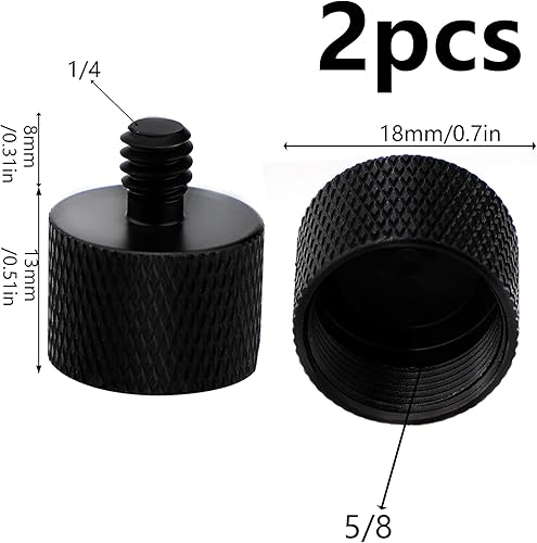 Miniatura 2 de SAVITA Adaptador de rosca de tornillo adaptador de pie de micrófono 14 hembra a 58 macho 14 macho a 58 hembra adaptador de tornillo trípode para