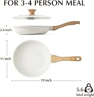 Vista 8 de SENSARTE Sartén antiadherente de cerámica con tapa, sartén para tortilla de 11 pulgadas, sartén para chefs saludables no tóxicos, sartén para huevos