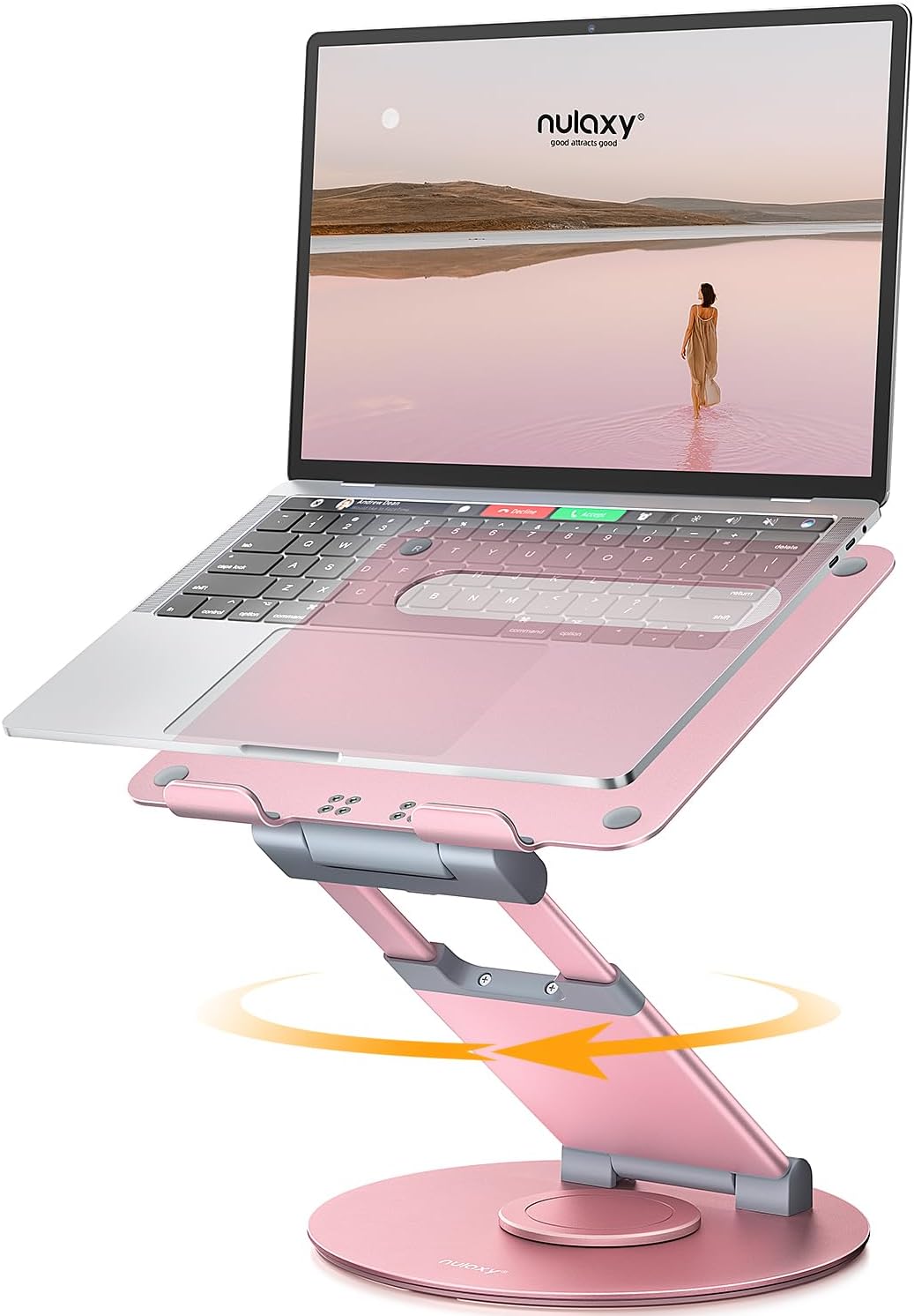 Nulaxy Telescopic Laptop Stand for Desk 360 Rotating Base