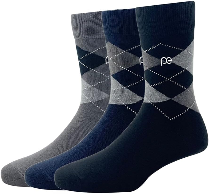 Mens Cotton Ankle Length Socks (Pack of 3) Beige, Navy, Black