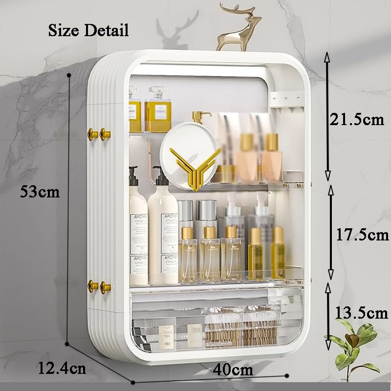 Boîte de rangement cosmétiques transparente pour optimiser vos murs