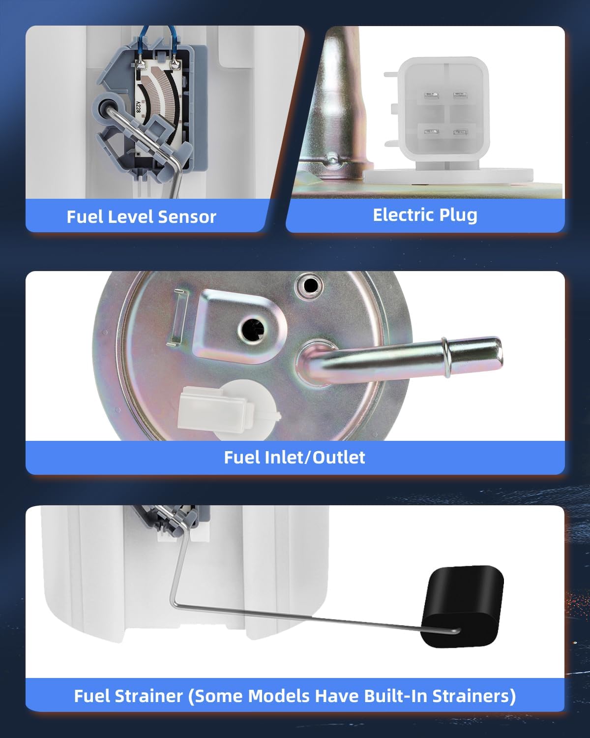 ECCPP Fuel Pump Replacement E3707M Compatible with Buick Rainier for Chevy SSR Trailblazer for GMC Envoy for Isuzu Ascender for Saab 9-7X 2005 2006 2007 L6 4.2L V8 5.3L 6.0L - Image 2