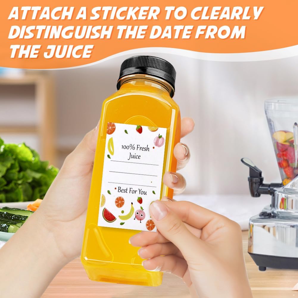 Leaflai Juice Bottles - 12oz Bottles with Lids, 6 pcs Plastic Juice Containers with Caps Reusable Drink Containers for Juice Milk Coffee Water Smoothie and Other Beverages Christmas gifts image 4