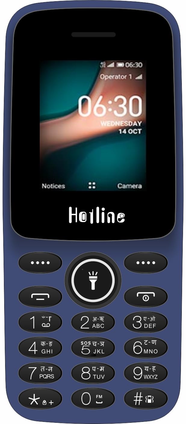 HOTLINE V63 Dual SIM Keypad Mobile Phone | 1.77” Display | Wireless FM | Digital Camera | Expandable Memory | LED Torch and Long Battery Life (Blue)-picture-31