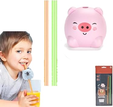 A Straw That Makes Surprising Sounds, with 9Sound Effects, with Random Fun Sound Effects of Cute Animal-Shaped Musical Straws,Special Vocal Talking Singing Straws for Kids, Reusable Straws