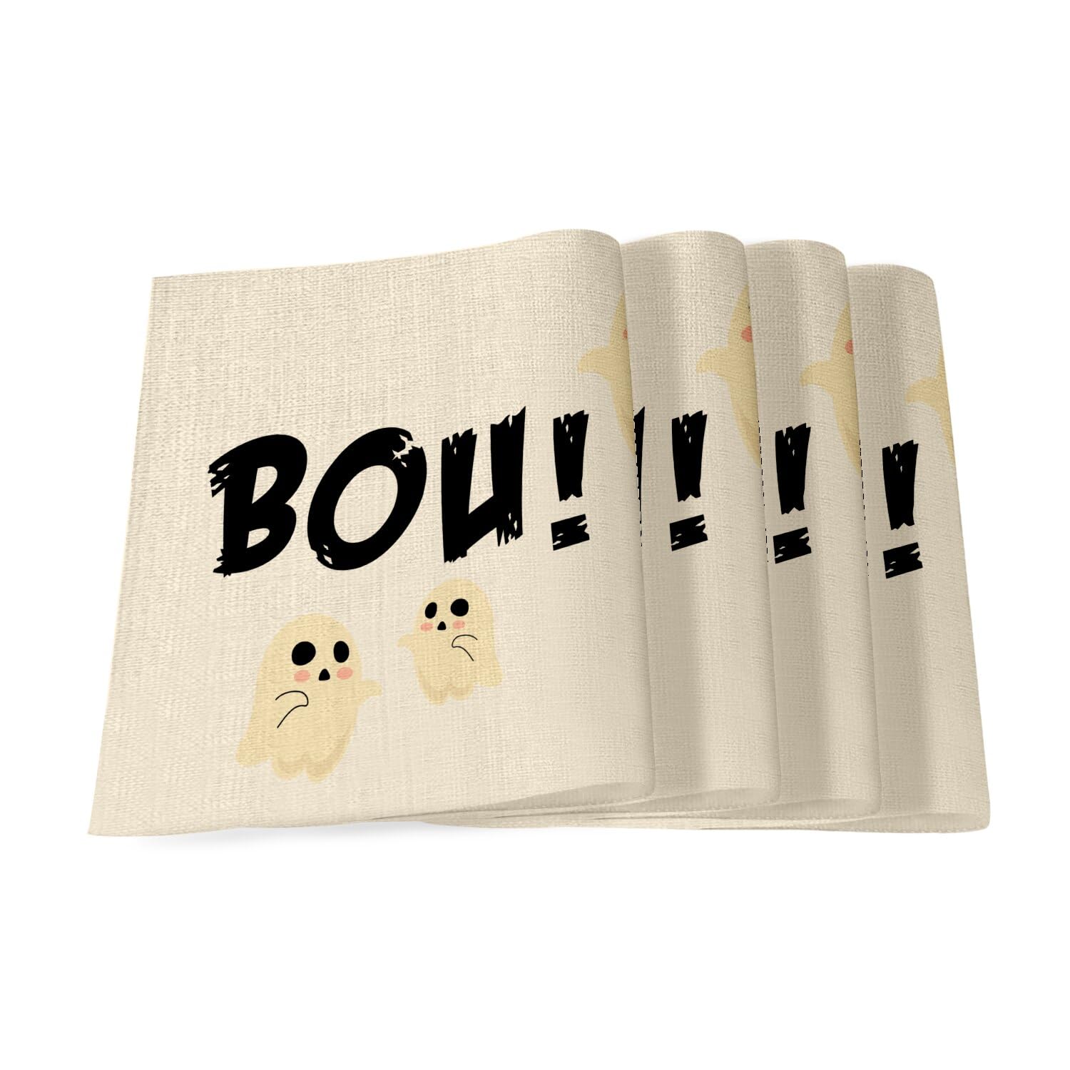 Sets de table en lin Halloween pour décorer la table du goûter des enfants avec style