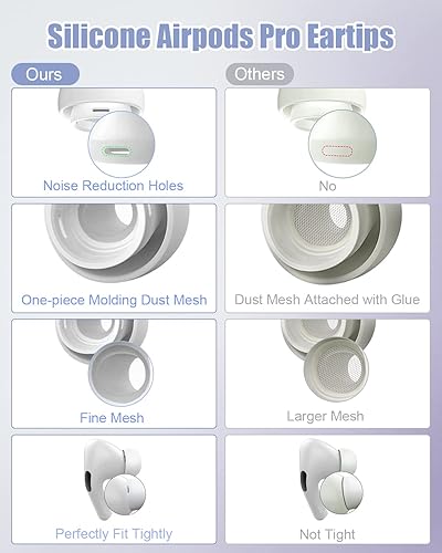 Miniatura 5 de ZAIWAN 3 en 1 Funda para AirPods Pro 2 2022 con cordón y llavero kit de limpiador Air Pod Pro  puntas de repuesto para AirPods Pro de 2 generación