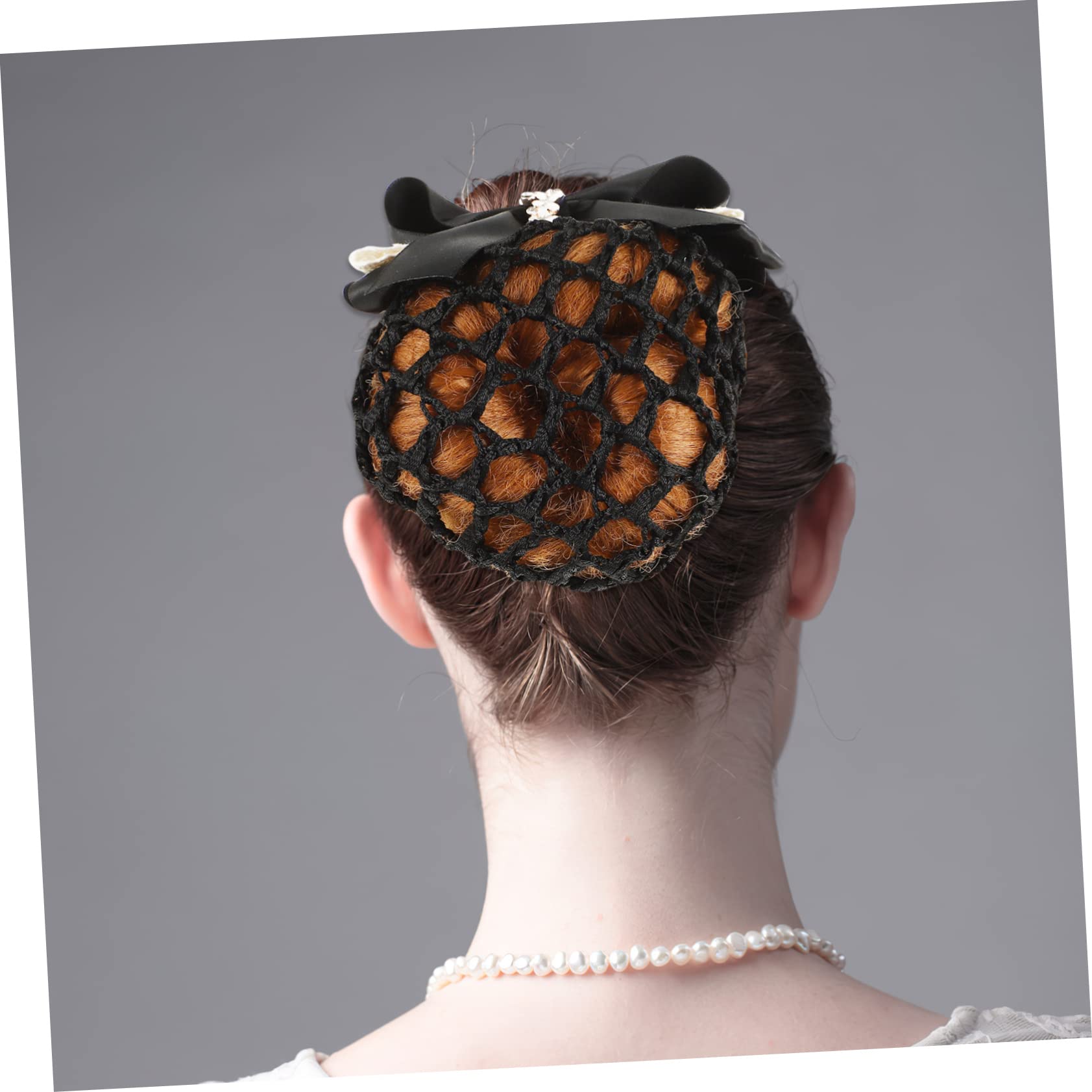 VICASKY Elegant Bow Headdress Hairpin Set Elastic Bun Hair Nets Snood Hairpin for Women Rhinestone Flower Clip