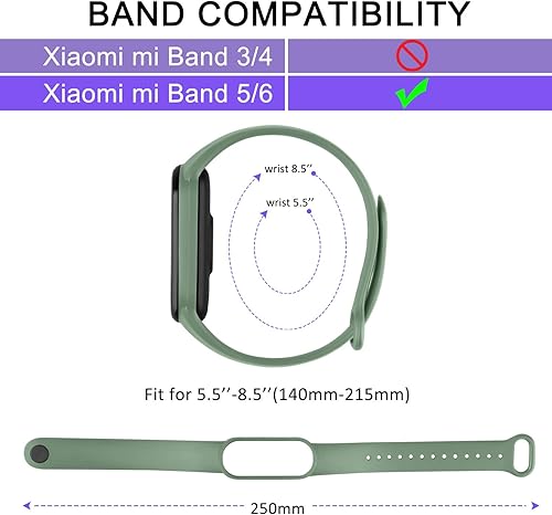 Miniatura 5 de Bandas para Amazfit Band 5 correas de repuesto para mujeres y hombres, paquete de 2 correas deportivas de silicona compatibles con Amazfit Band 5