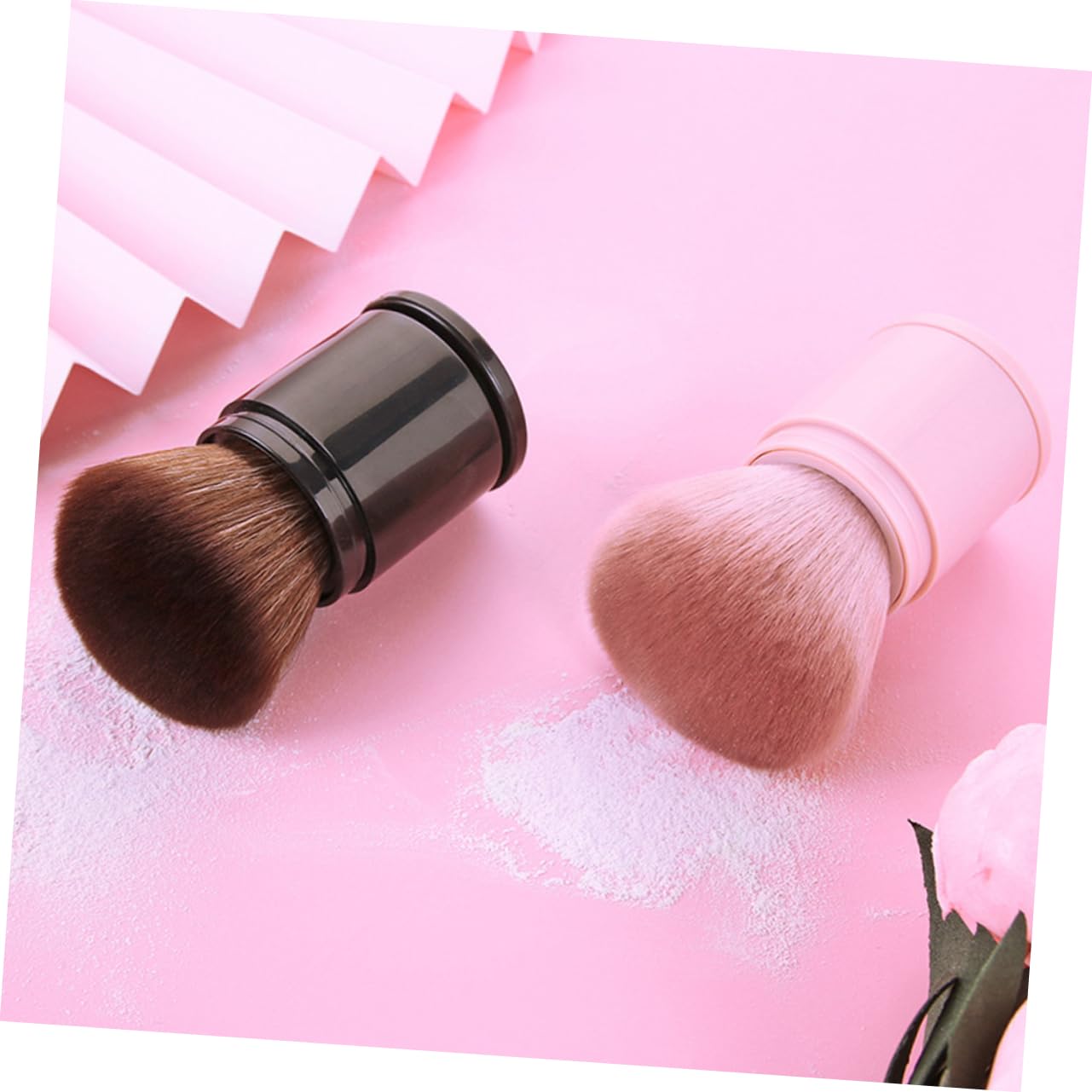 FOMIYES Loose Face Powder Makeup Brush Pink Portable Makeup Brush Applicator Cosmetic Supplies