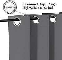 Vista 171 de ChrisDowa - Cortinas blackout con ojales para habitación y sala, juego de 2 paneles de cortinas con aislamiento térmico, gris oscuro, 42 x 63