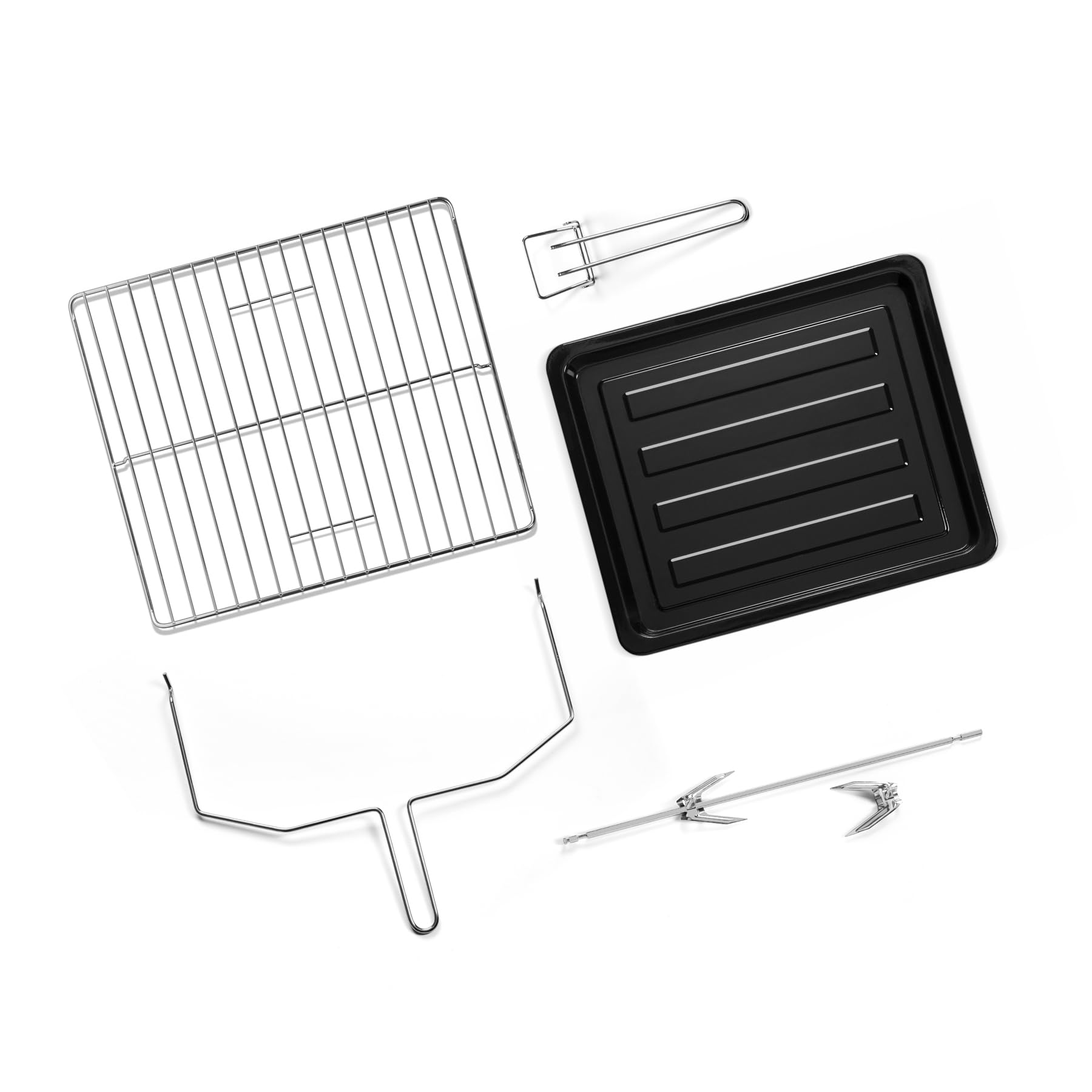 riviera&bar Four Posable Parois Tempérées - 1500W, 30L Inox - 5 Modes de Cuisson - Minuterie 90 min - Double Paroi Isolante - Accessoires Inclus - Noir Mat