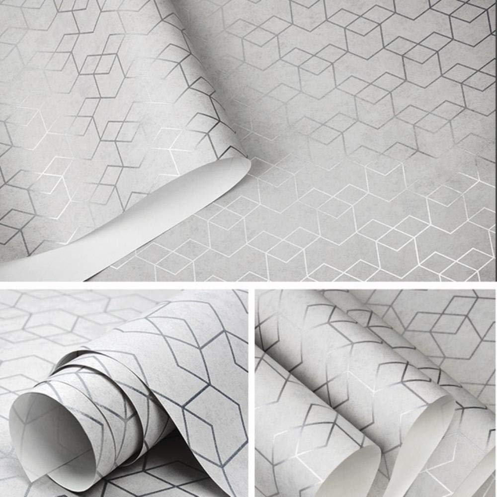Papier peint gray gris foncé géométrique pour salon moderne et chambre cosy