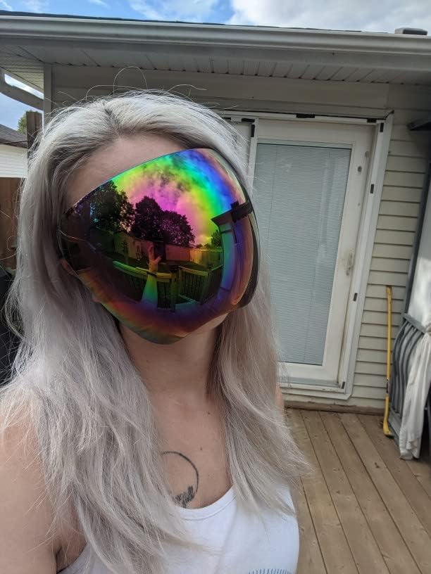 Vista 5 de FEISEDY Gafas protectoras para visera facial de cobertura completa, gafas de sol con protección de espejo, antivaho B2781