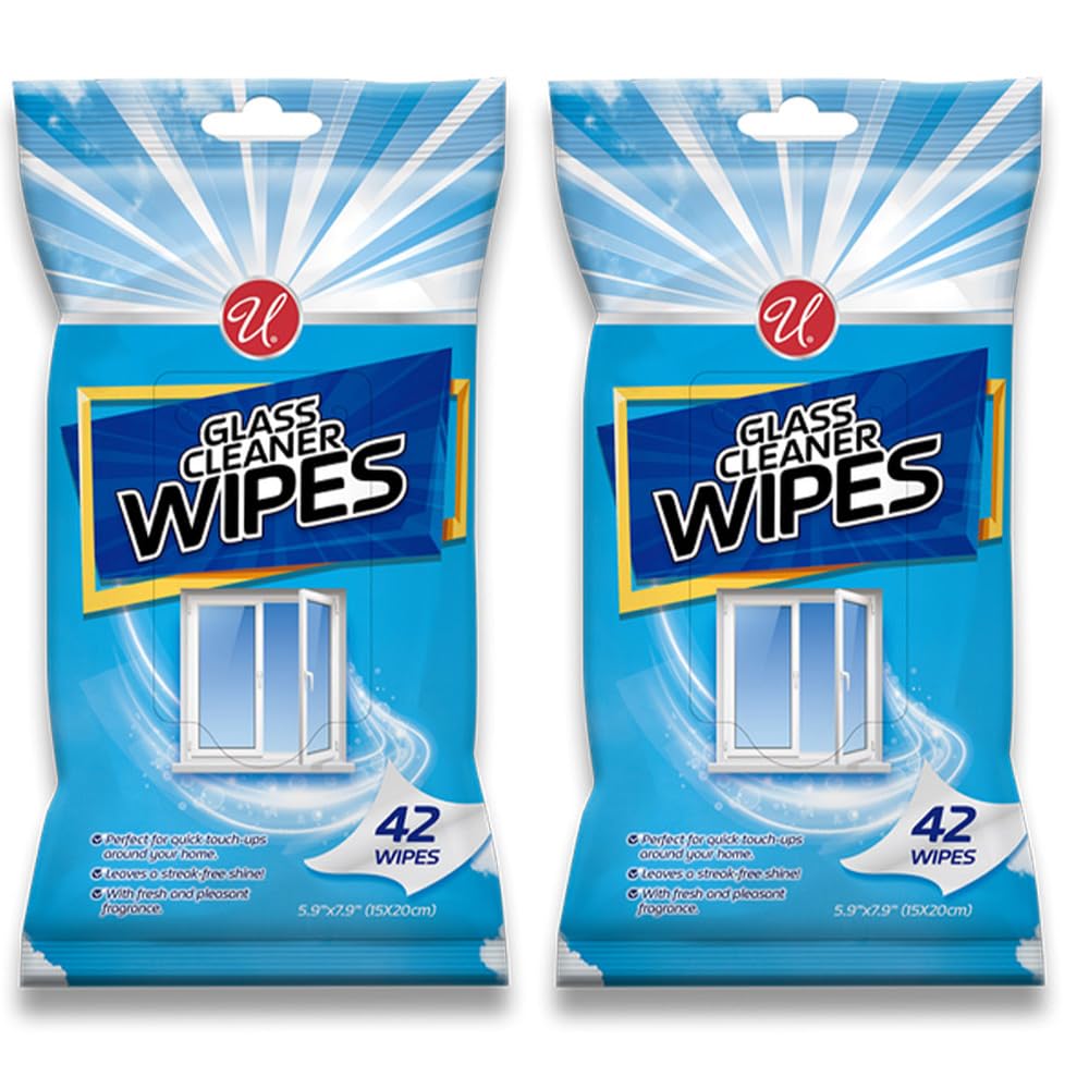 84 Glass Pre Moistened Wipes Clean Window Mirror Surface Streak Free 5.9