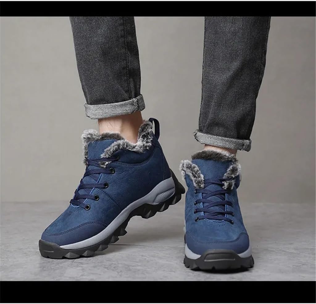 Men Snow Outdoor Shoes Thick Sole Sneakers for Men Winter Shoes Keep Warm Fluff Mens(42 Code)