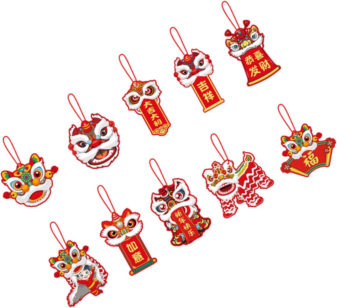 10Pcs Cartoon Dragon Pendants for Spring Festival Indoor Scene Layout Hanging Decorations for Year Celebrations and Festive Decor
