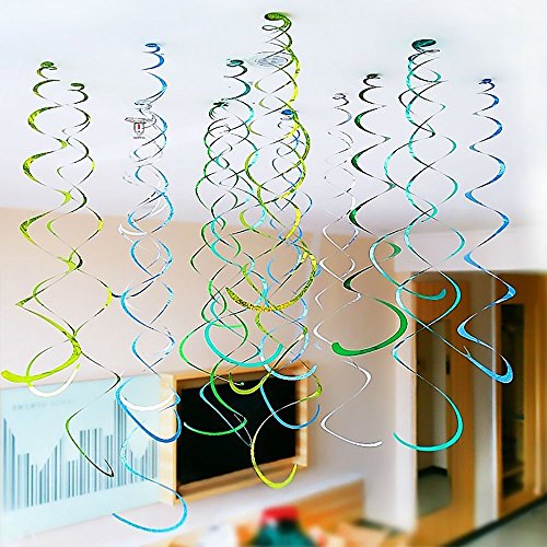 Aimtohome Party Swirl Decorations, Hanging Swirl For Ceiling Decorations, Silver, Pack Of 30 #TOP3