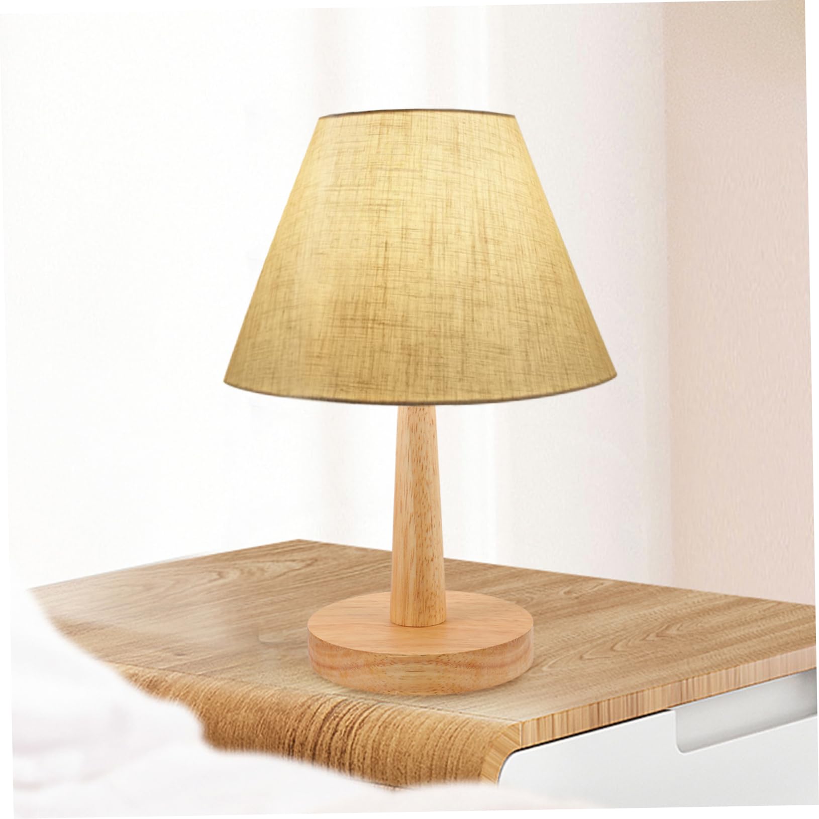UPKOCH Lampada da Tavolo Fai da Te in Legno e Ferro con Base e Supporto, Design Moderno per Camera da Letto, Atmosfera Calda e Sicura
