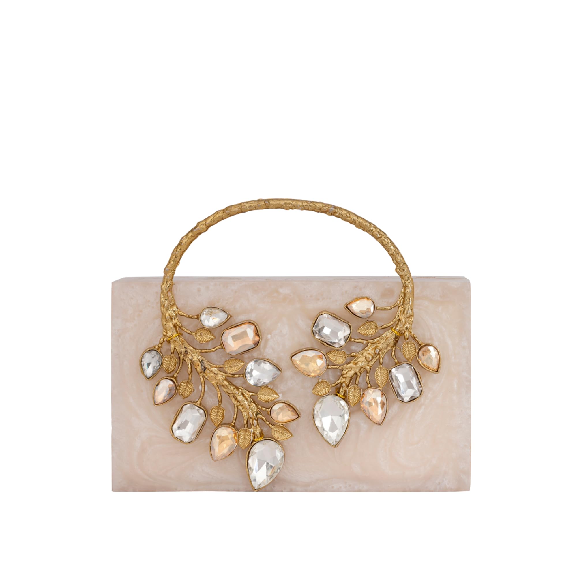 Embellished Clutch For Women In Beige-image-27