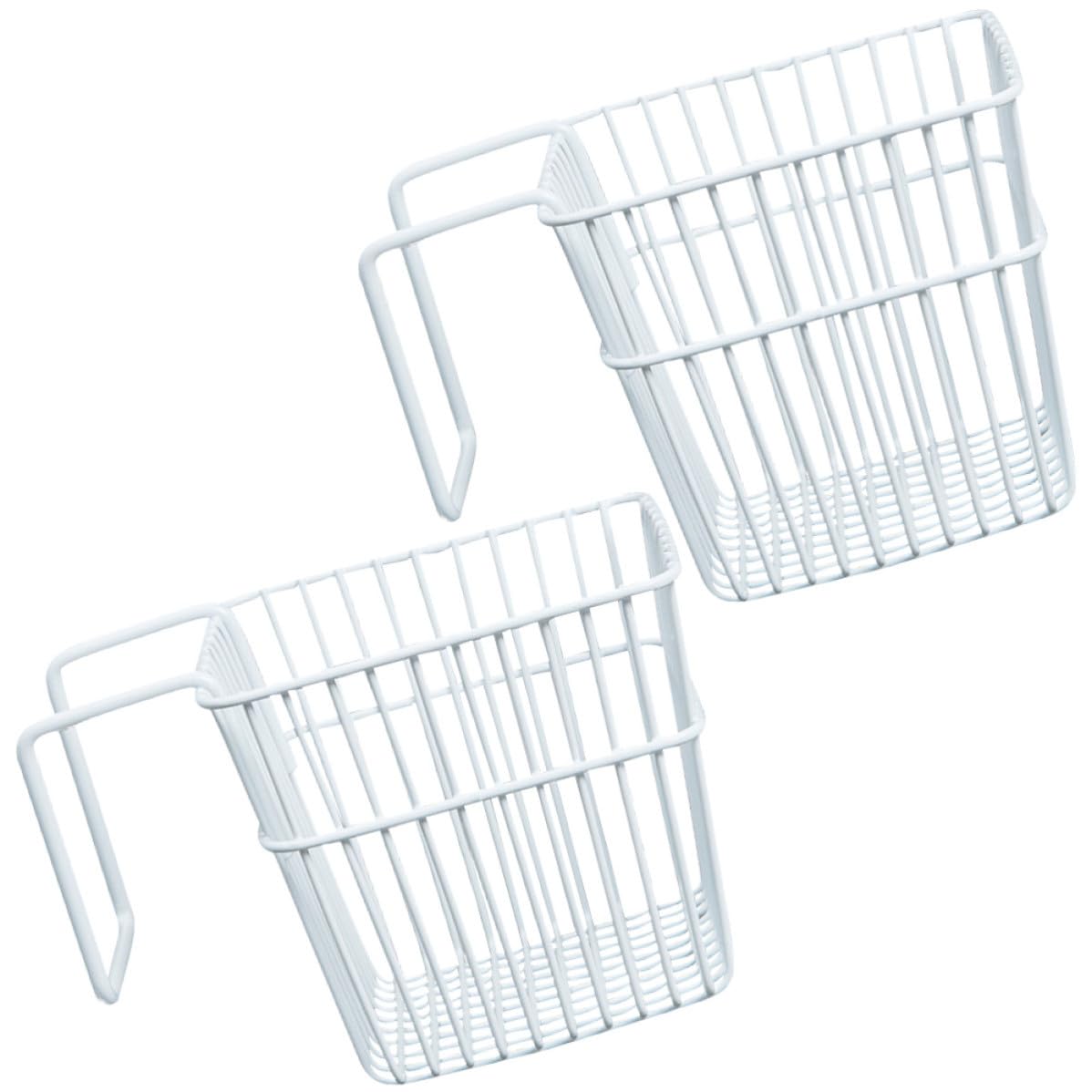 Cesta de almacenamiento colgante Operitacx de acero inoxidable blanco pack de 2