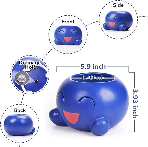 Miniatura 2 de BEMKWG Lindas macetas de cerámica divertidas macetas de suculentas maceta de interior para suculentas plantas vivas de casa macetas con agujeros de