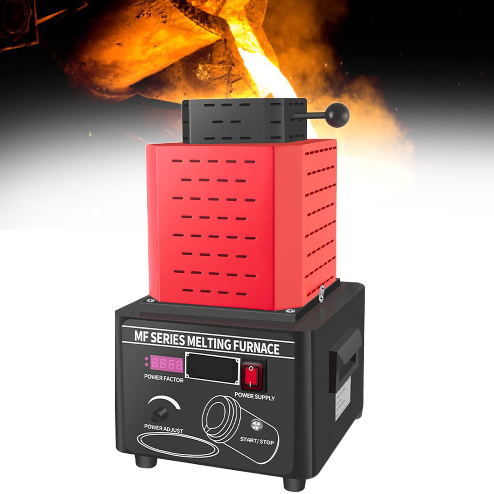 Elektryczny piec do topienia złota, automatyczny cyfrowy 1600°C, pojemność 1/2/3 kg, zestaw do odlewania złota i srebra