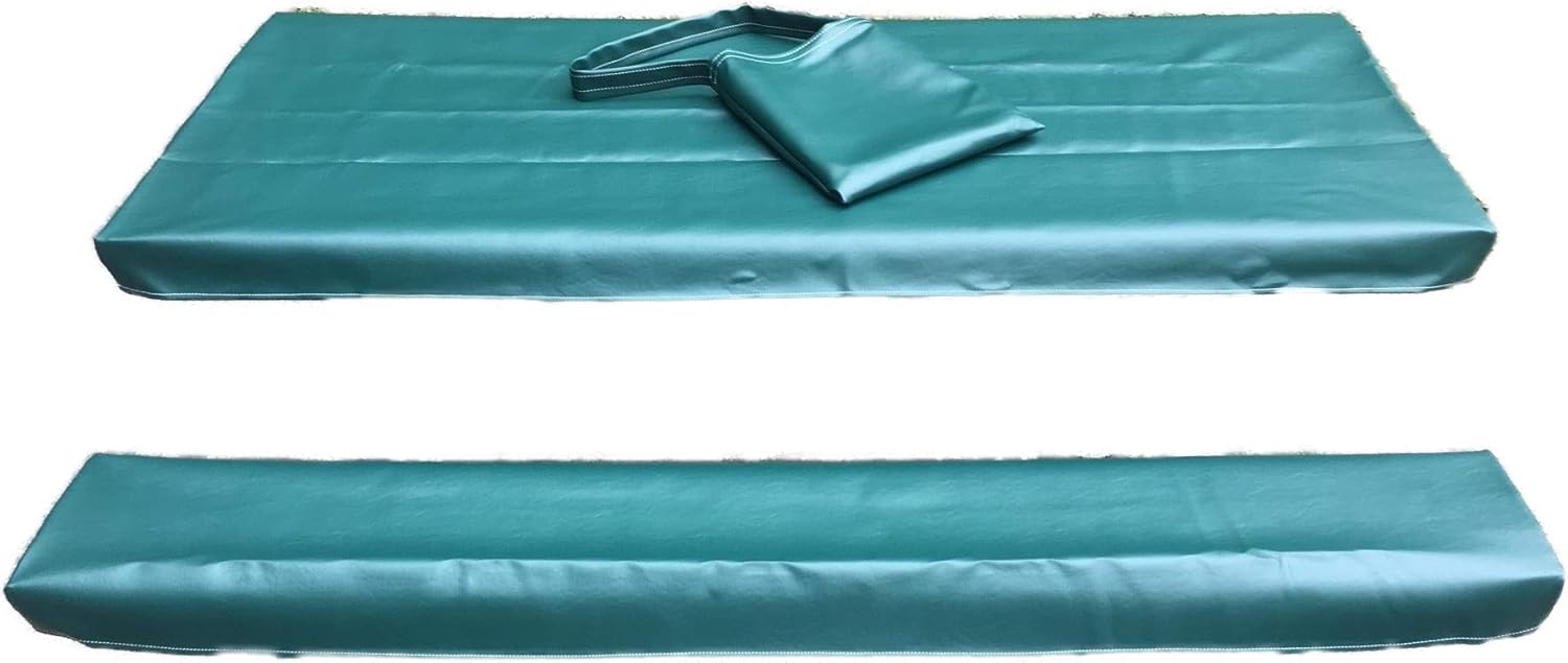 Table Gloves- Worlds Finest, Most Heavy Duty, Fitted Marine Grade Vinyl Picnic Table Cover Sets- Hand Made in The U.S.A. - Great for Camping or Full Time RV Living-(8 Foot Set- Emerald Green)