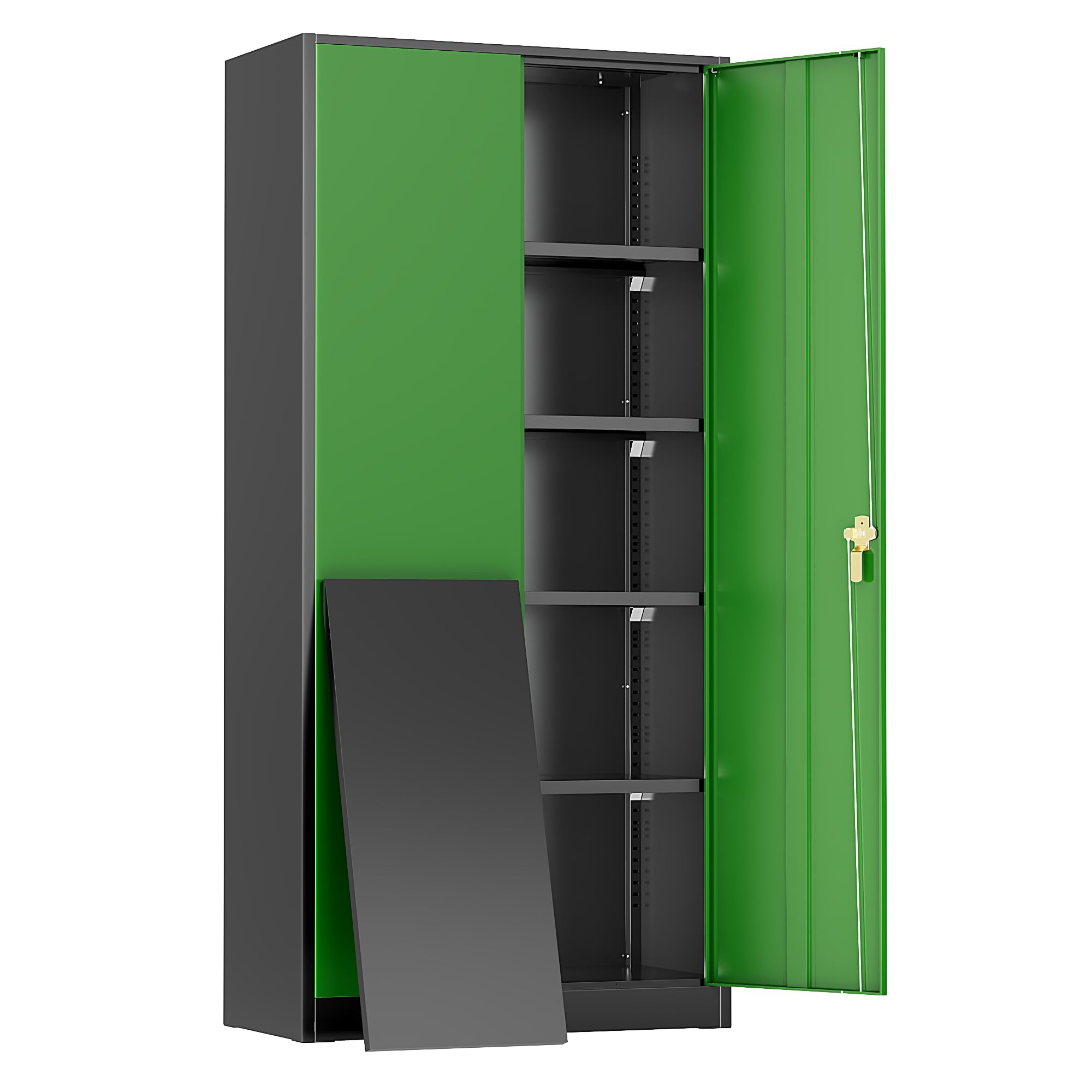 Greenvelly Metal Storage Cabinet, 72" Locking Metal Garage Storage Cabinet with Doors and 4 Adjustable Shelves, Lockable Steel Cabinet for Home Office, Garage, Shop, School (Green 36" W x 18" D)