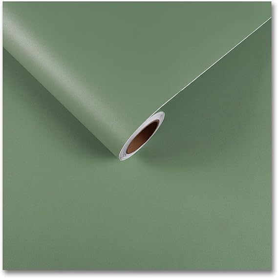 CRE8TIVE 24"x118" Wide Green Wallpaper Peel and Stick Green Contact