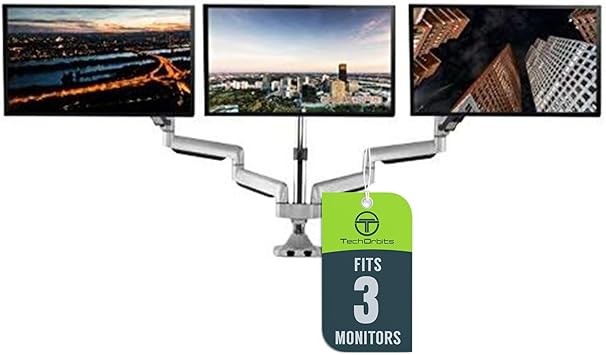Amazon.com: TechOrbits Universal Desk Mount for Triple Monitor - Fits ...