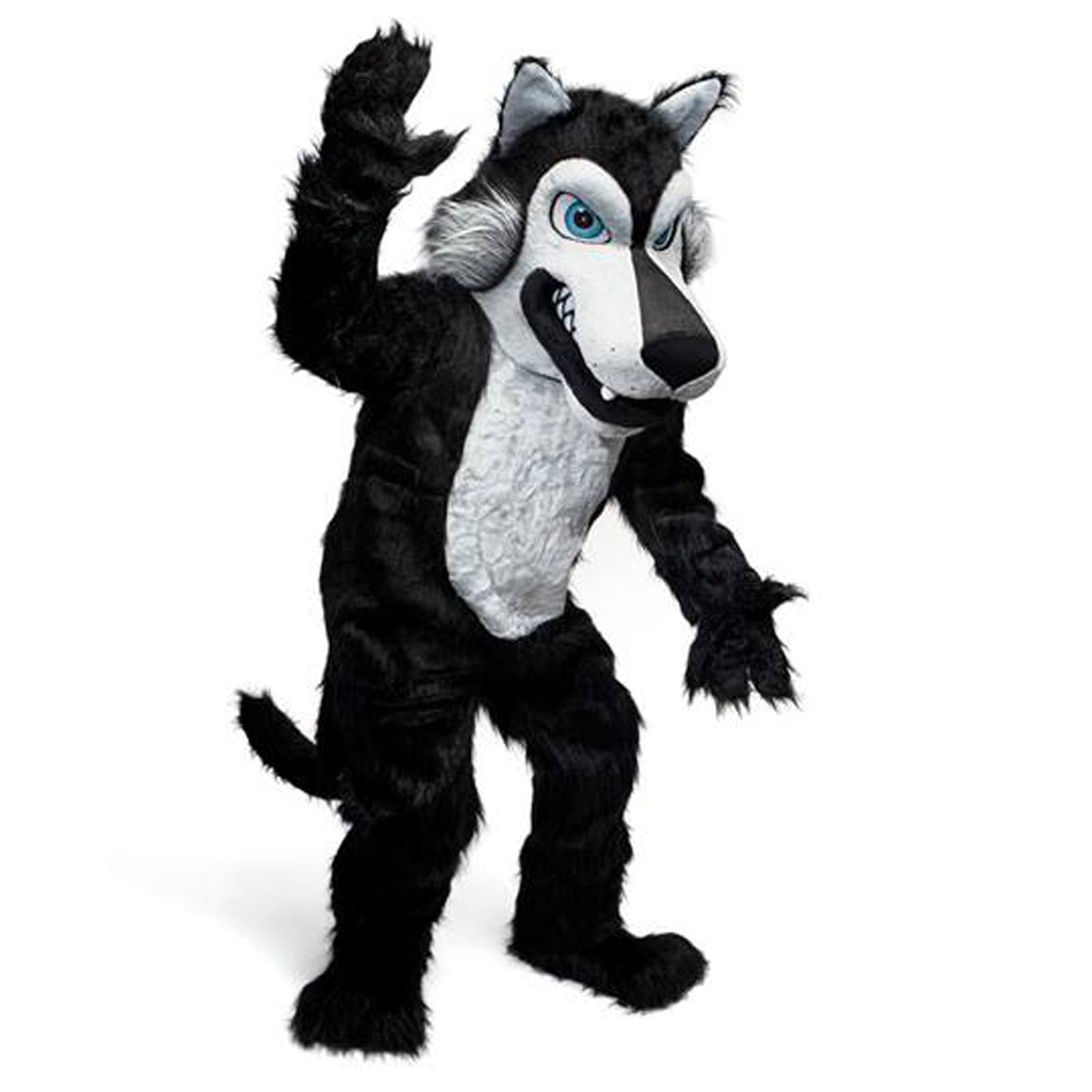 Deluxe Violent Black Wolf Suit Animal Mascot Costume Party Carnival Costumes With COOL VEST & COOL FANS (Extra Large)