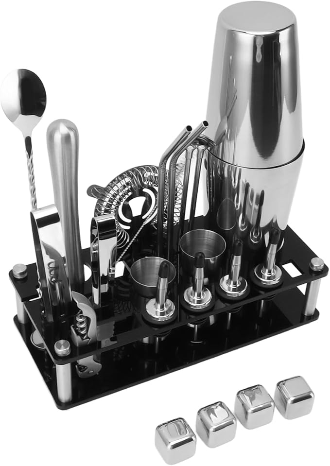 Set de Coctelera Tyenaza 23 Piezas, Kit de Bar Profesional Acero Inoxidable miniatura 4