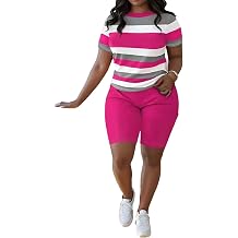 HBQ Women 2 Piece Outfits Biker Short Workout Jogger Sets